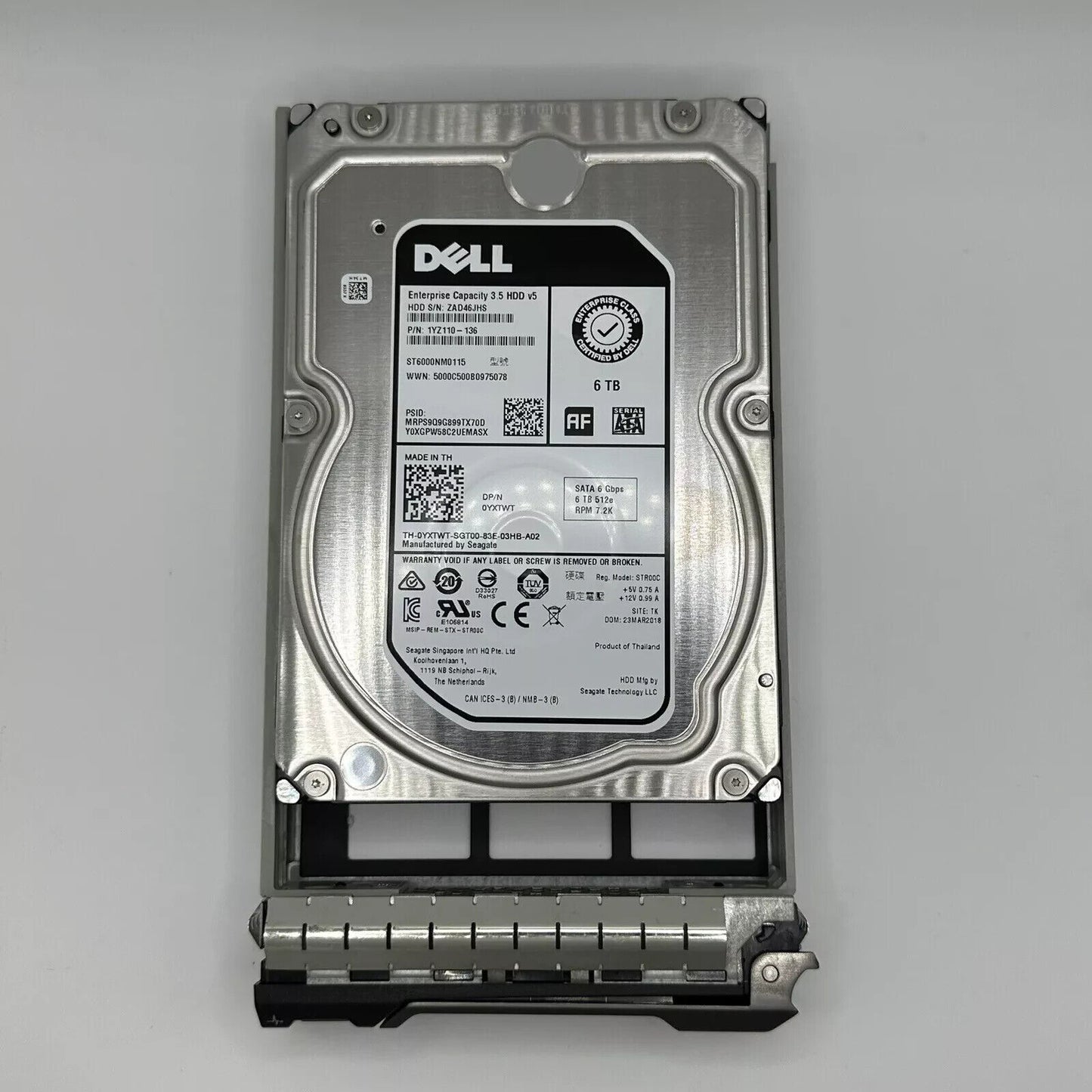 DELL YXTWT  0YXTWT  ST6000NM0115 6TB 7.2K 6G 3.5" SATA Enterprise Hard Drive
