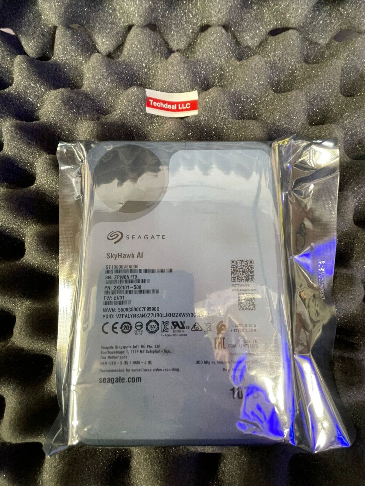 Seagate SkyHawk AI 10TB Surveillance SATA 6Gbs 3.5" Hard Drive ST10000VE0008
