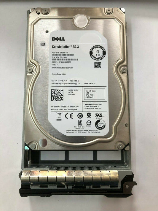 Dell 4TB 6G 7.2K 3.5" SATA 9PR63 HDD HARD DRIVE ST4000NM0033 enterprise server