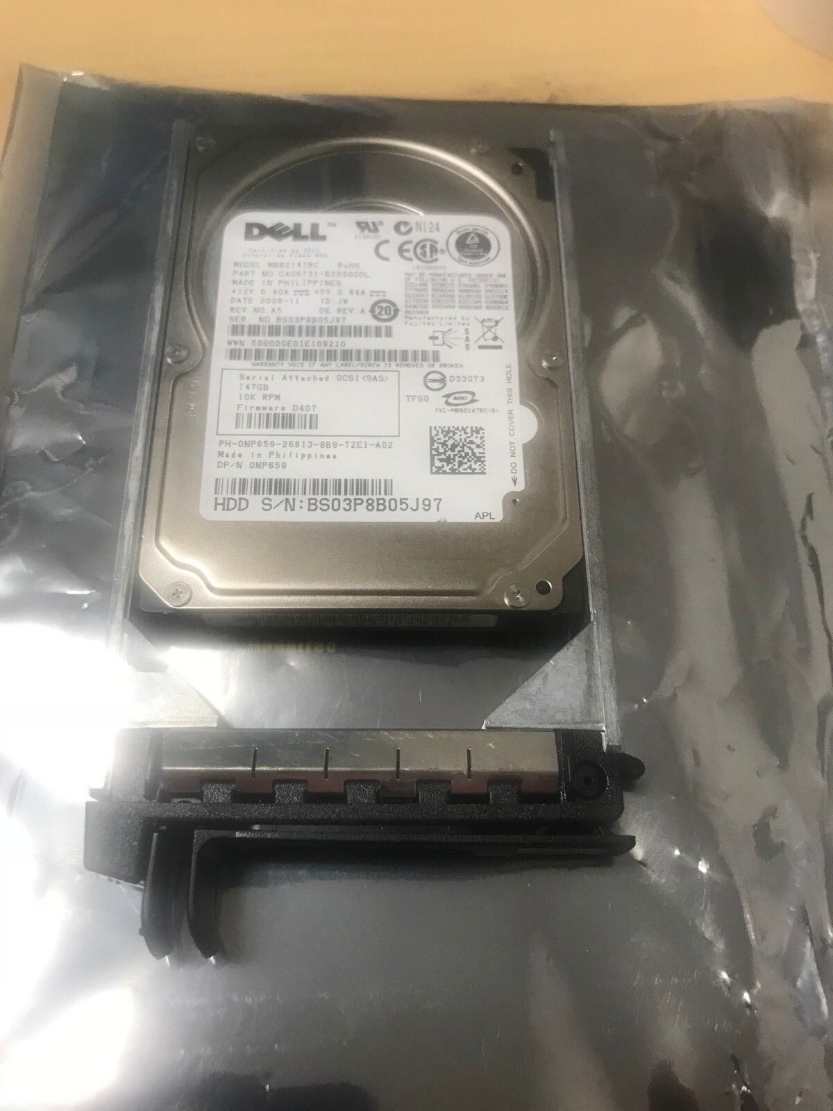 NP659 DELL 0NP659 146GB 3G 10K SFF 2.5" SAS HARD DRIVE MBB2147RC