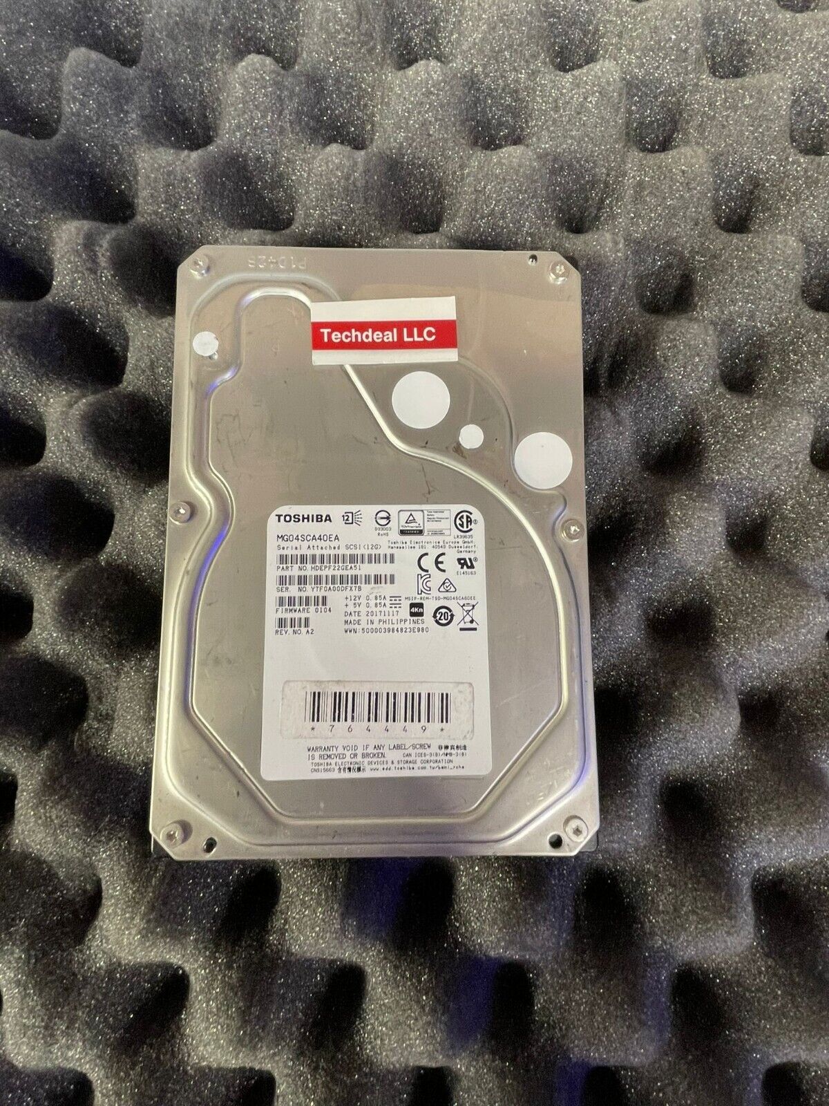 Toshiba 3.5" HARD DRIVE  MG04SCA40EA HDEPF22GDA51 4TB 7200rpm 128MB Desktop SAS