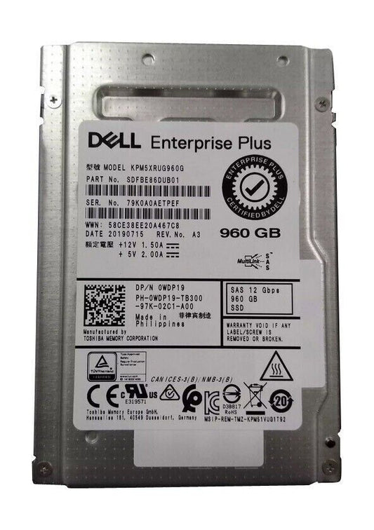 Dell 960GB SAS SSD Read Intensive 2.5in 12GB/s WDP19