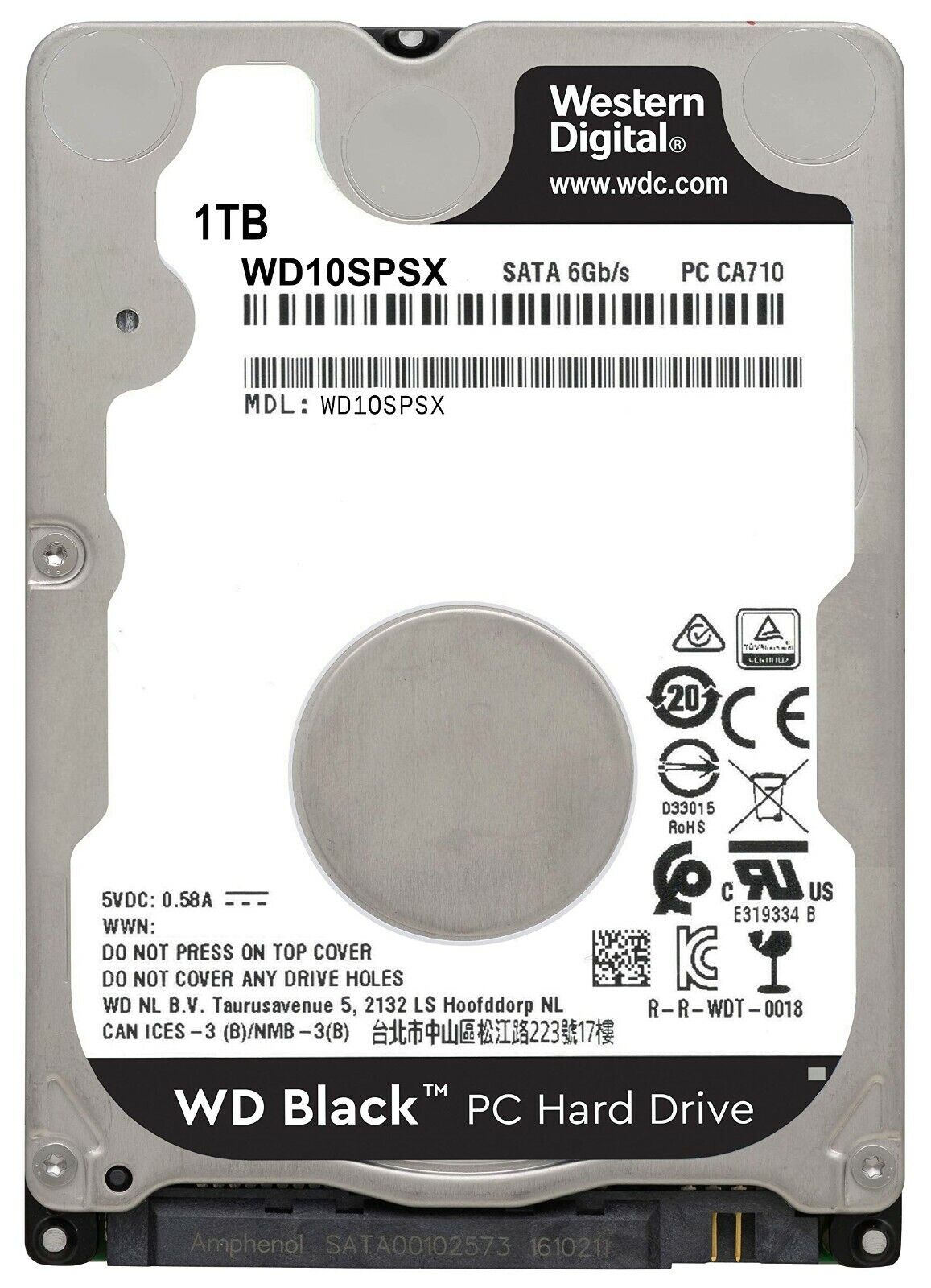 Western Digital WD Black 1TB WD10SPSX 2.5" SATA 6Gb/s 7200 RPM, 7mm . Ultra Thin