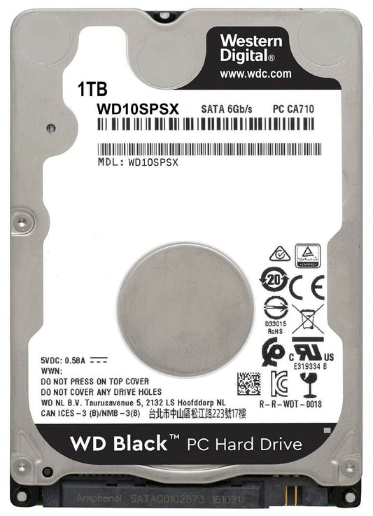 Western Digital WD Black 1TB WD10SPSX 2.5" SATA 6Gb/s 7200 RPM, 7mm . Ultra Thin