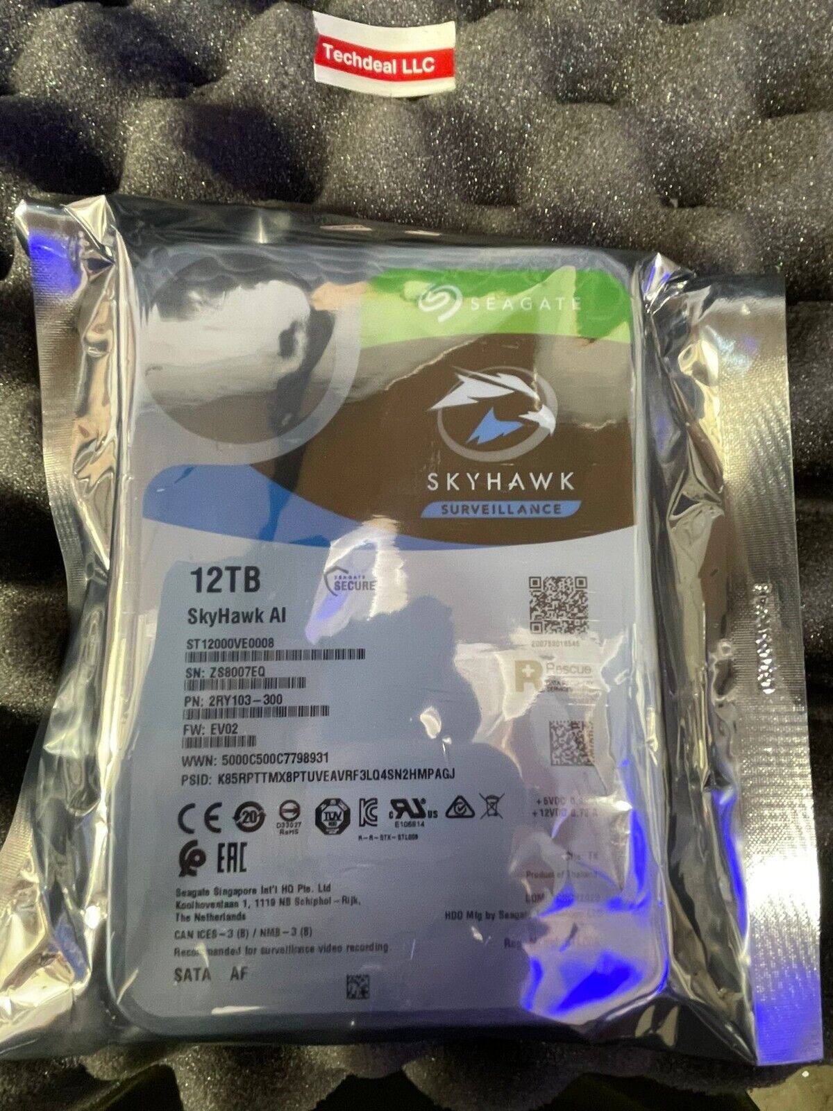 Seagate SkyHawk AI ST12000VE0008 12TB 7200RPM SATA6.0GB/s 256MB 3.5" Hard Drive