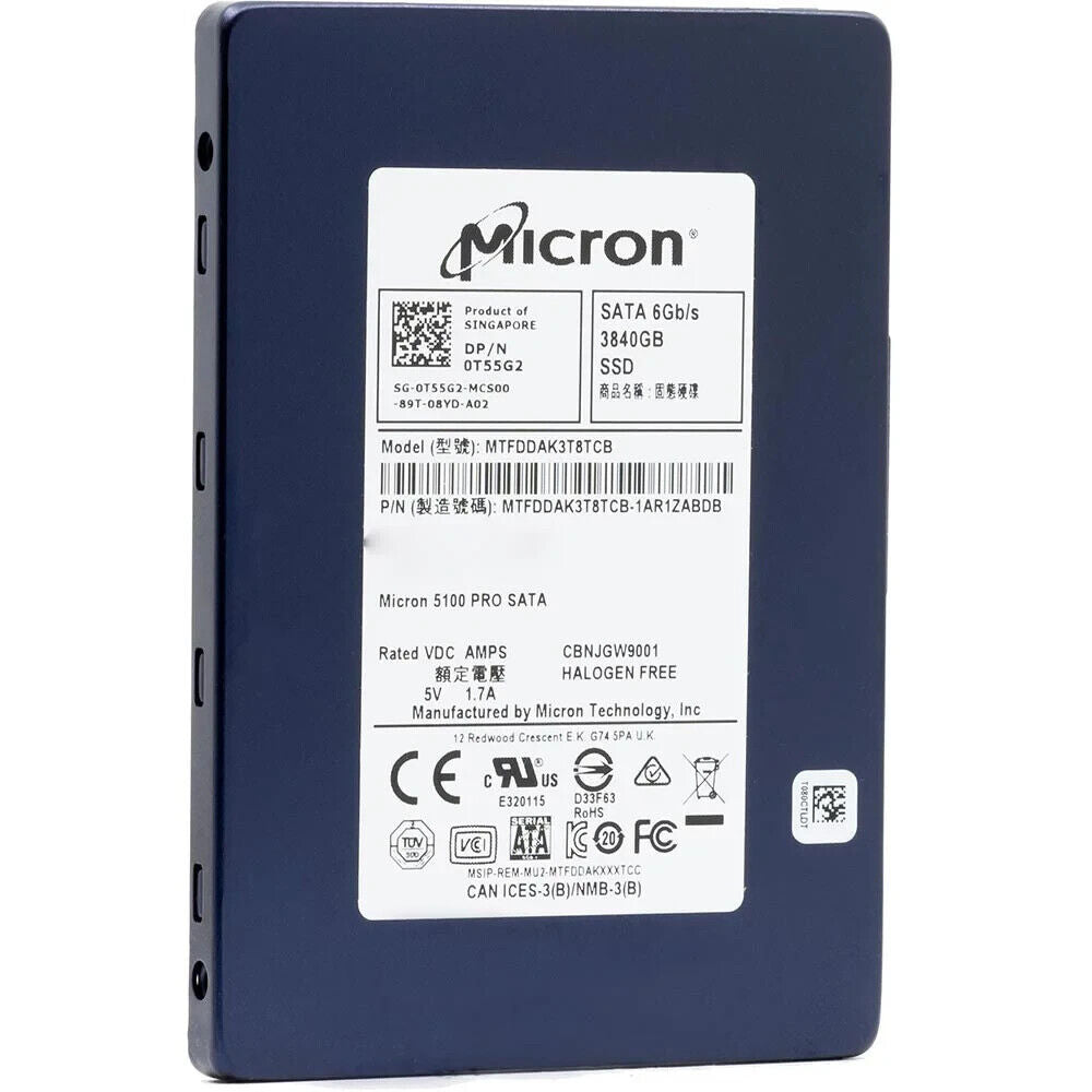 0T55G2 Dell 5100 Pro 3.84TB eTLC SATA 6Gbps (PLP) 2.5-inch Internal Solid State