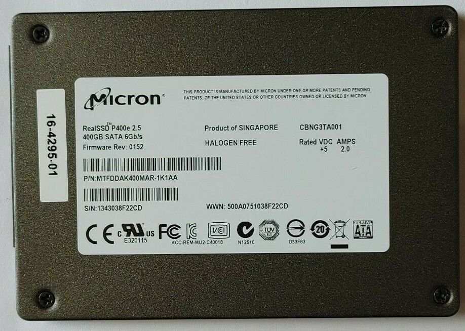 Micron RealSSD P400e 2.5" 400GB SATA III MLC Enterprise SSD Solid State Drive