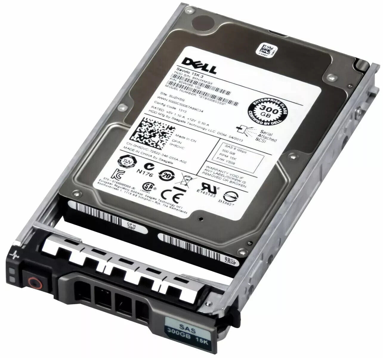 DELL 0H8DVC H8DVC 300GB 15K 64MB SAS ST9300653SS 2.5 W TRAY Hard drive HDD