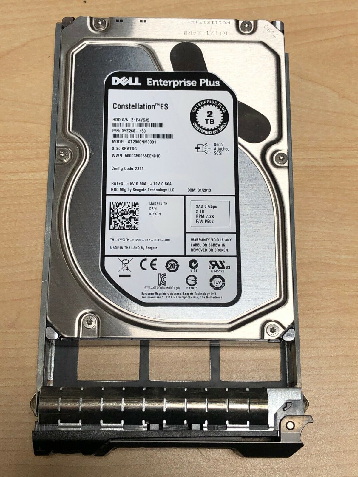 DELL ENTERPRISE PLUS - 7YXTH 9YZ268-158 ST2000NM0001 2TB 7200 RPM SAS 6GBPS