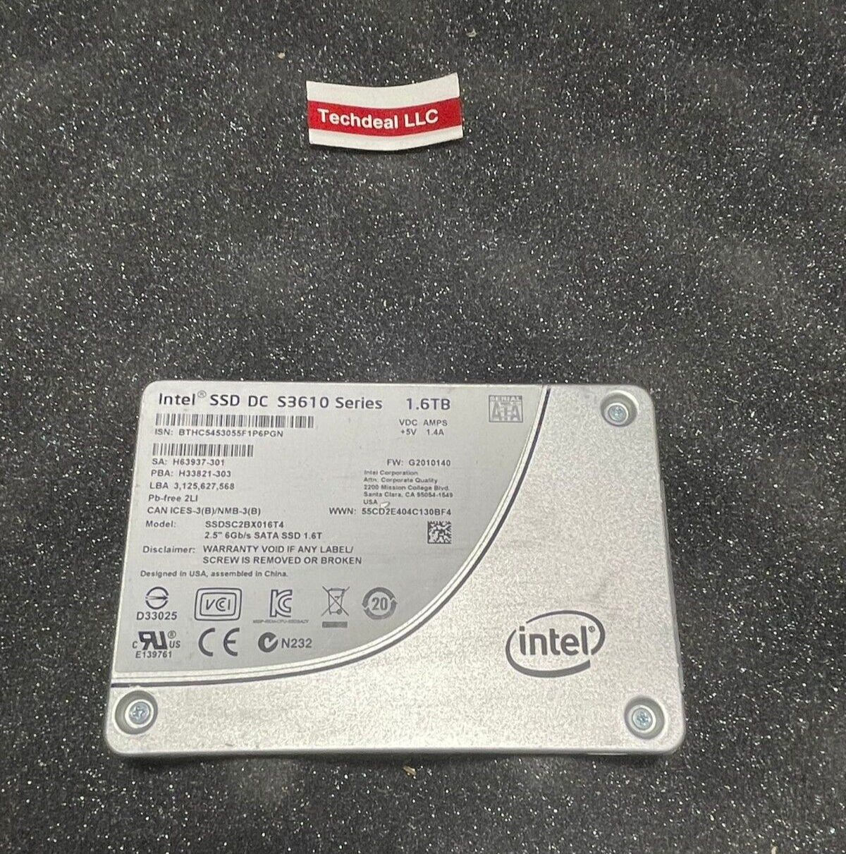 Intel DC S3610 SSD SSDSC2BX016T4 1.6TB 6Gbps 2.5'' Solid State Drive