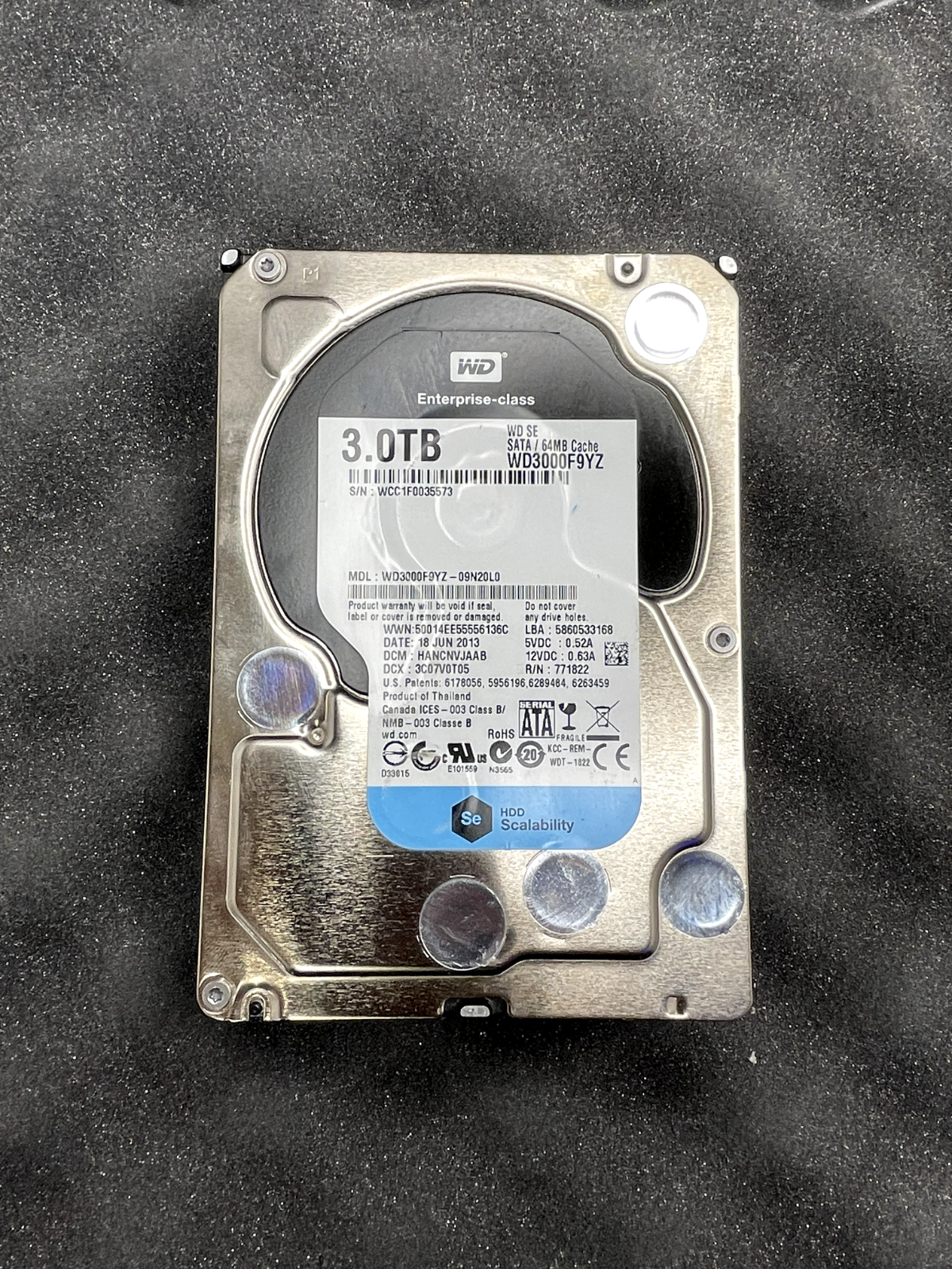 WD Enterprise NAS HDD 3TB 3.5" SATA Desktop NAS Hard Drive WD3000F9YZ