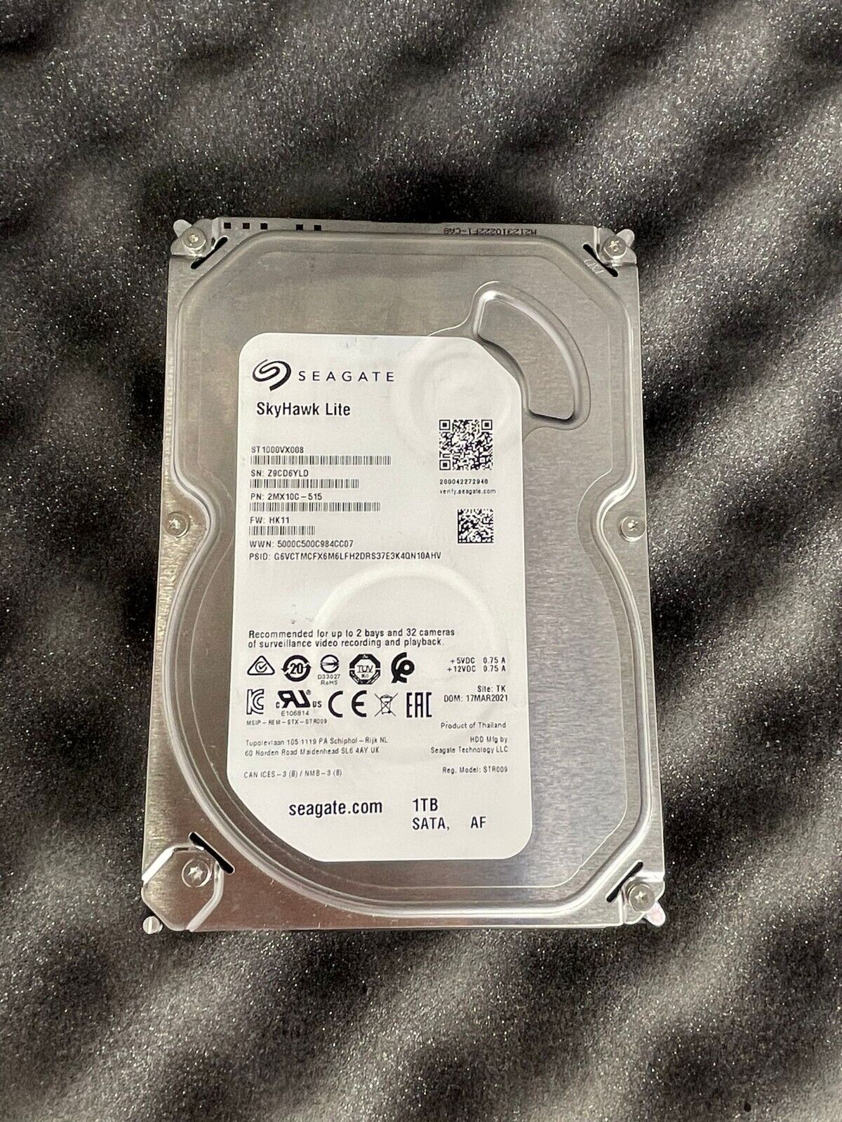 Seagate SkyHawk Lite ST1000VX008 Surveillance Hard Drive - 1TB SATA