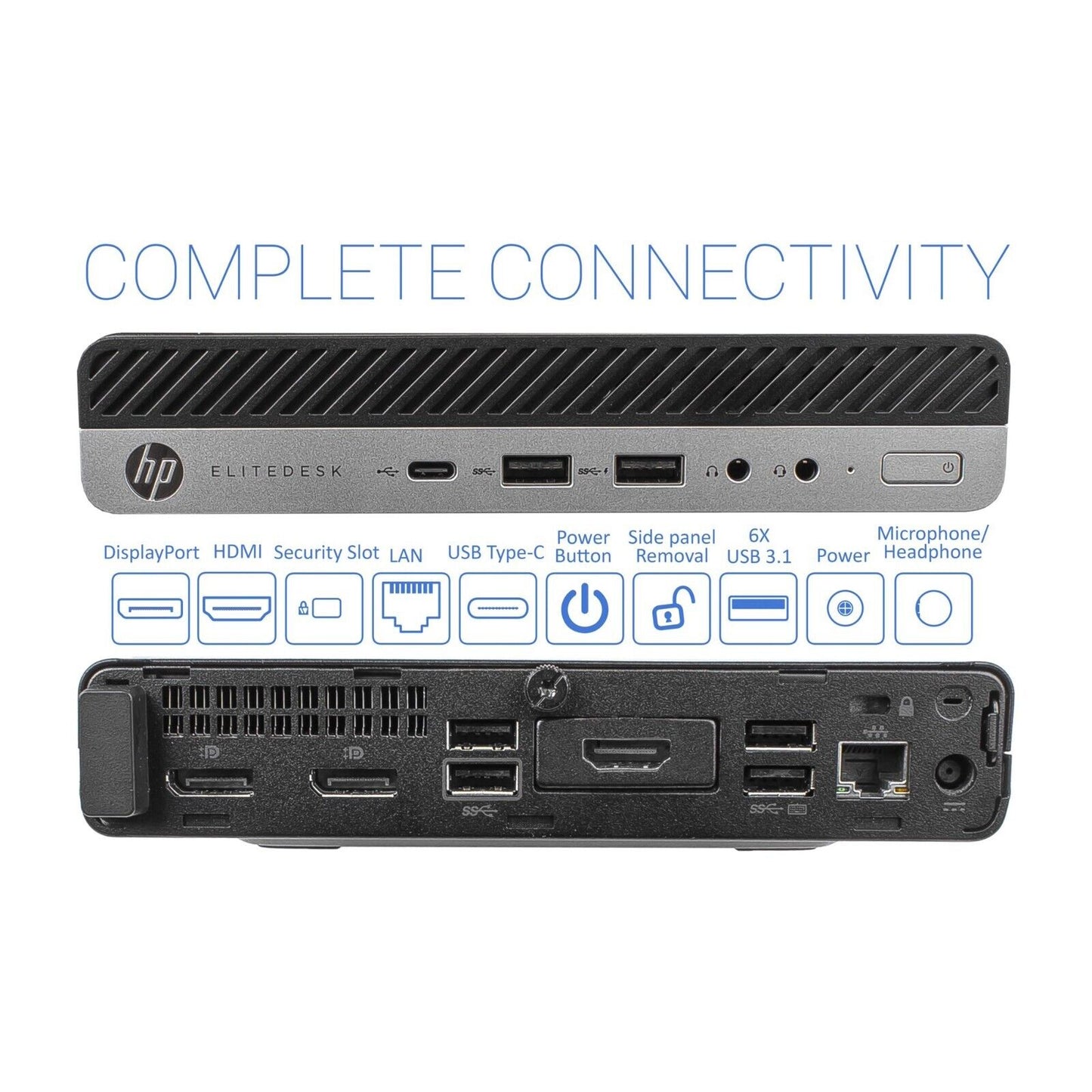 HP ELITEDESK 800 G4 i5-8500T 32GB RAM NEW 1TB SSD NVME Mini Desktop win 11 pro