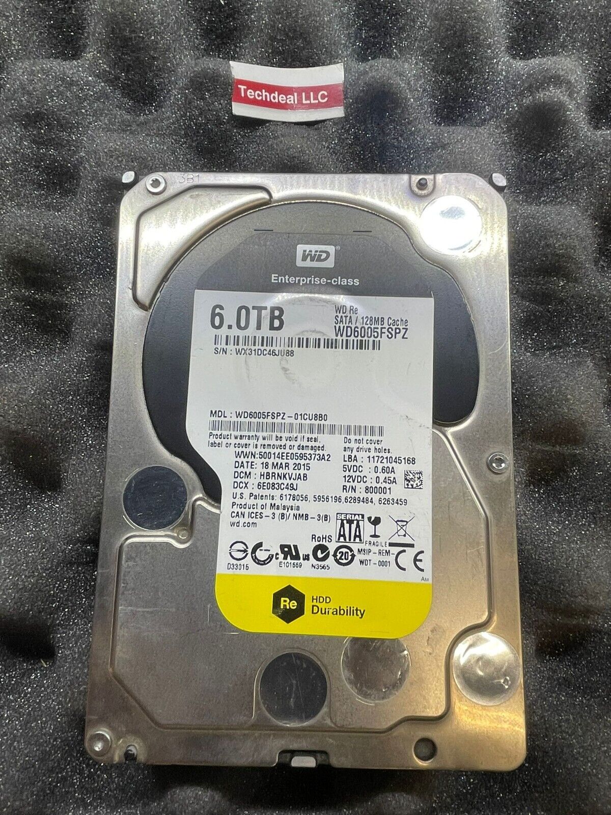 Western Digital  6TB SATA 6Gbps 128MB Cache 3.5'' HDD WD6005FRPZ