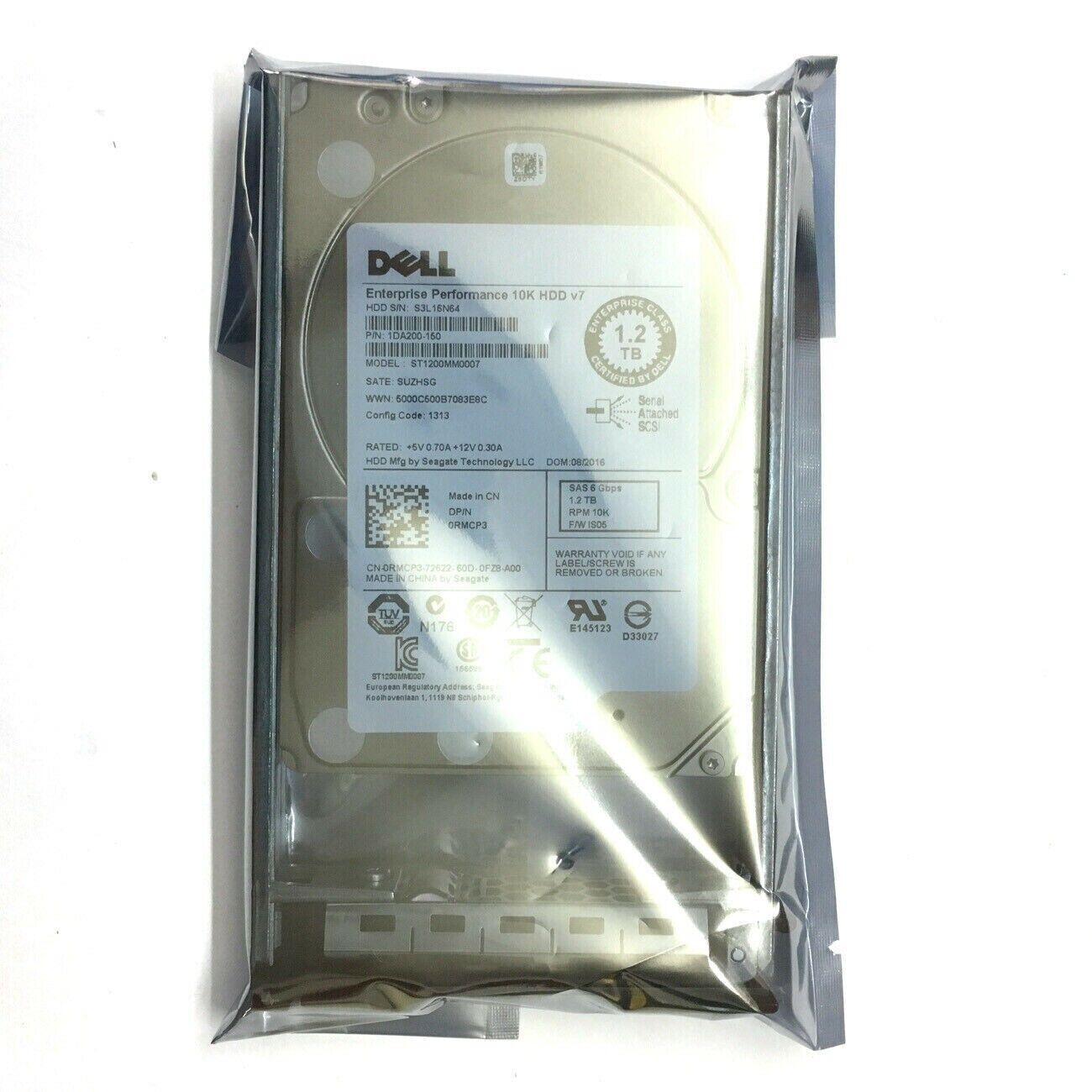Dell ST1200MM0007 RMCP3 1.2TB 10000RPM 6Gb/s 2.5" SAS Hard Drive HDD