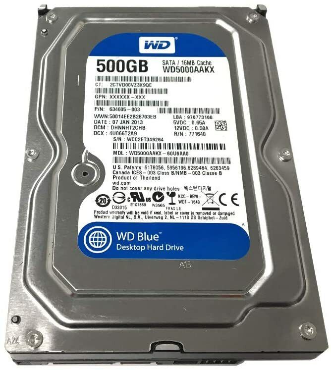 LOT of 10 X Western Digital Hard Drive WD5000AAKX 500GB 7200 RPM 16MB Blue 3.5"