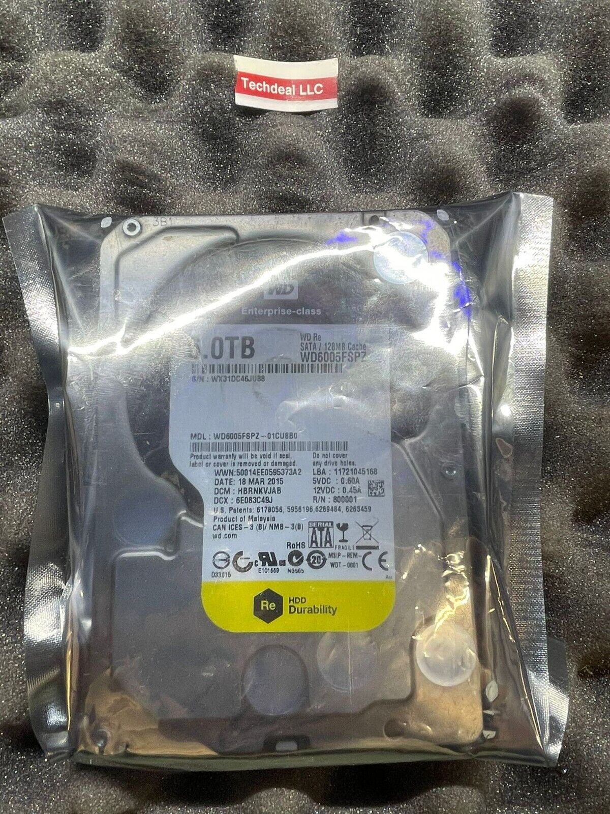 Western Digital  6TB SATA 6Gbps 128MB Cache 3.5'' HDD WD6005FRPZ