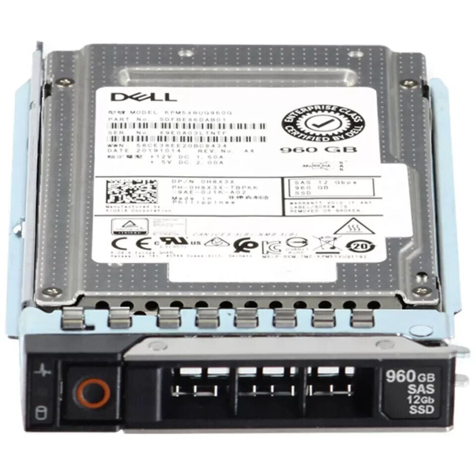 Dell 960GB 12Gbps SAS RI TLC 2.5 SSD KPM5XRUG960G (ME4) CPO (H8X3X-R)
