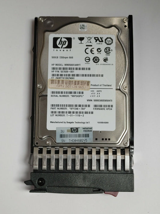 507609-001 HP 500GB 6G SAS 7.2K rpm SFF 2.5" Dual Port Hard Drive