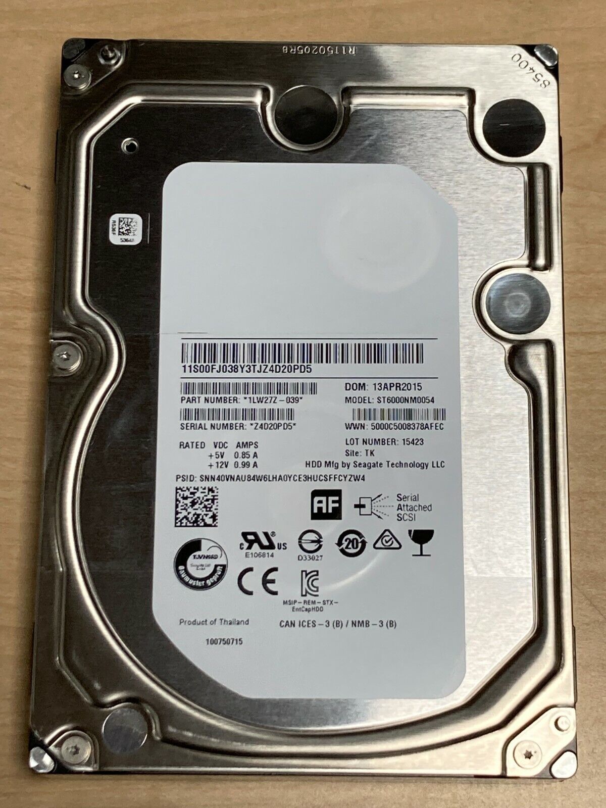 SEAGATE ST6000NM0054 6TB 12Gb 7.2K LFF 3.5'' SAS HDD HARD DRIVE SERVER IBM dell