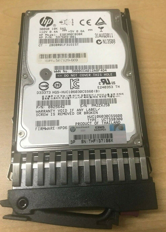 HP EG0300FBDBR 597609-001 0B25642 300GB 2.5" 10K 6G dual port sas hard drive