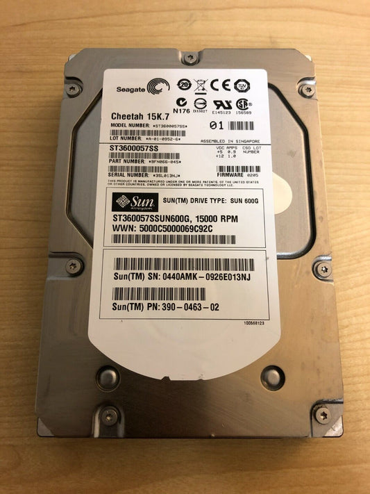 SUN 390-0463-02 600GB SAS 15000RPM 3.5'' ST3600057SS ST360057SSUN600G