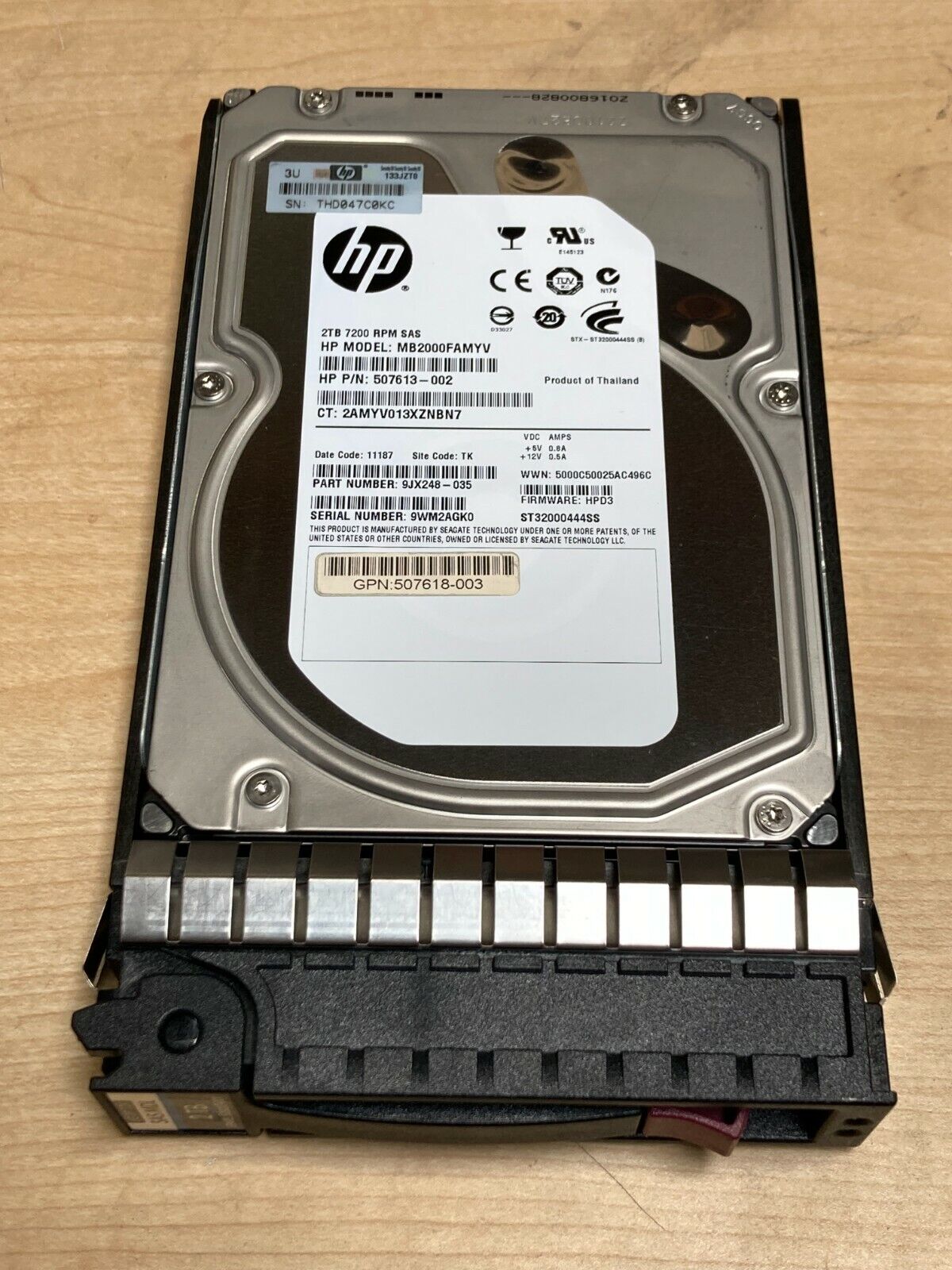 HP 2TB 3.5 SAS Server Hard Drive MB2000FAMYV 507613-002 9JX248-035 508010-001