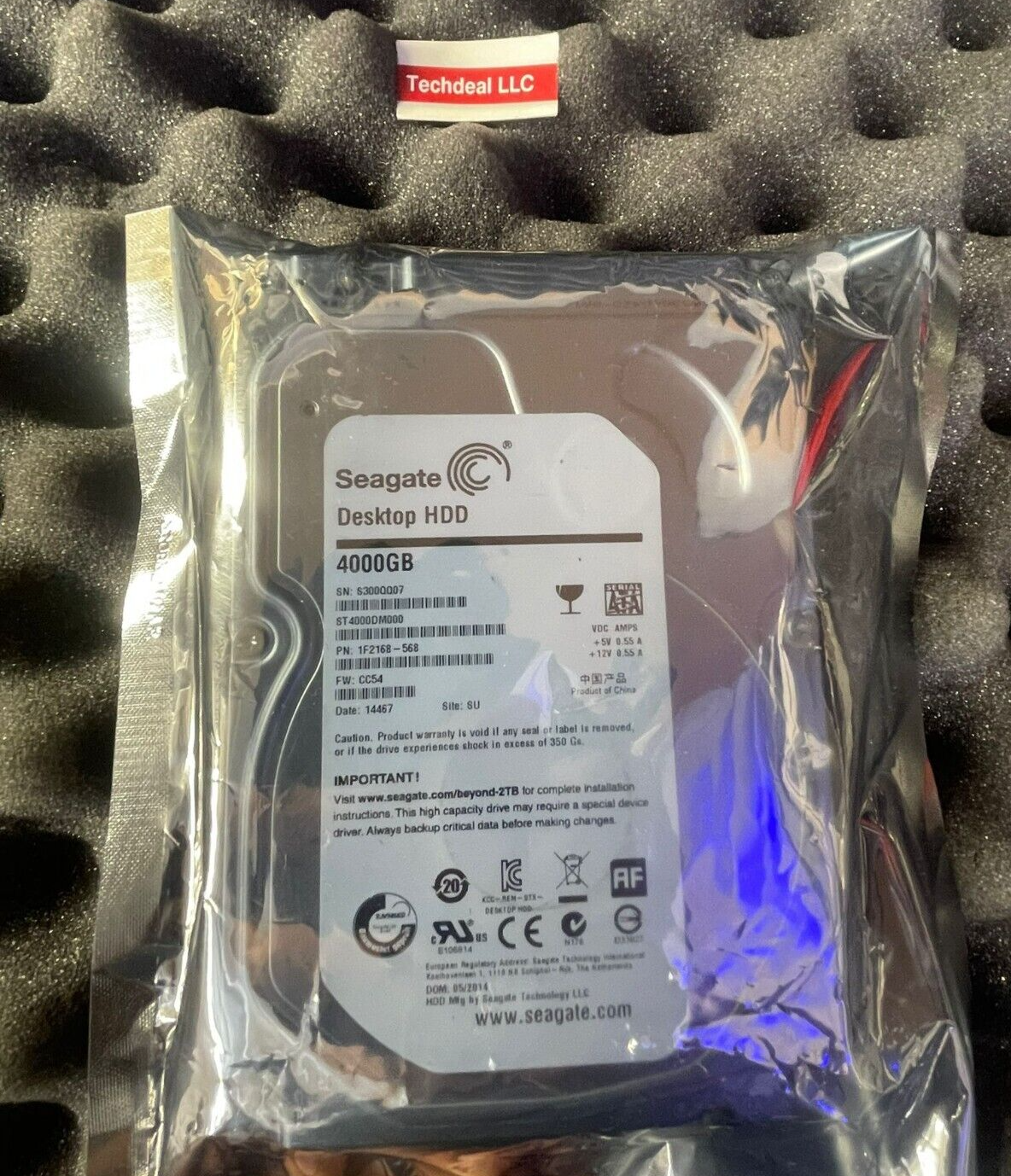 Seagate ST4000DM000 4TB SATA 6 Gb/s 64MB 5900 RPM Desktop HDD 3.5 inch 
