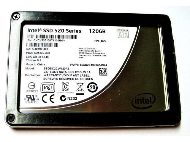 Intel 120GB 520 Series 2.5" Laptop Solid State Drive enterprise SSD hard drive 
