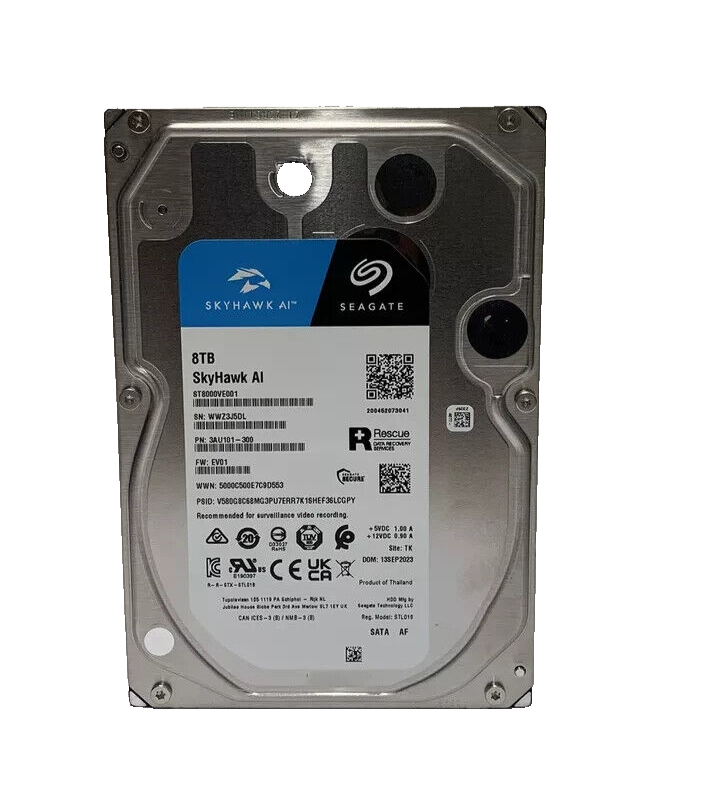 Seagate SkyHawk AI  Surveillance Hard Drive HDD 8TB 3.5" SATA ST8000VE001