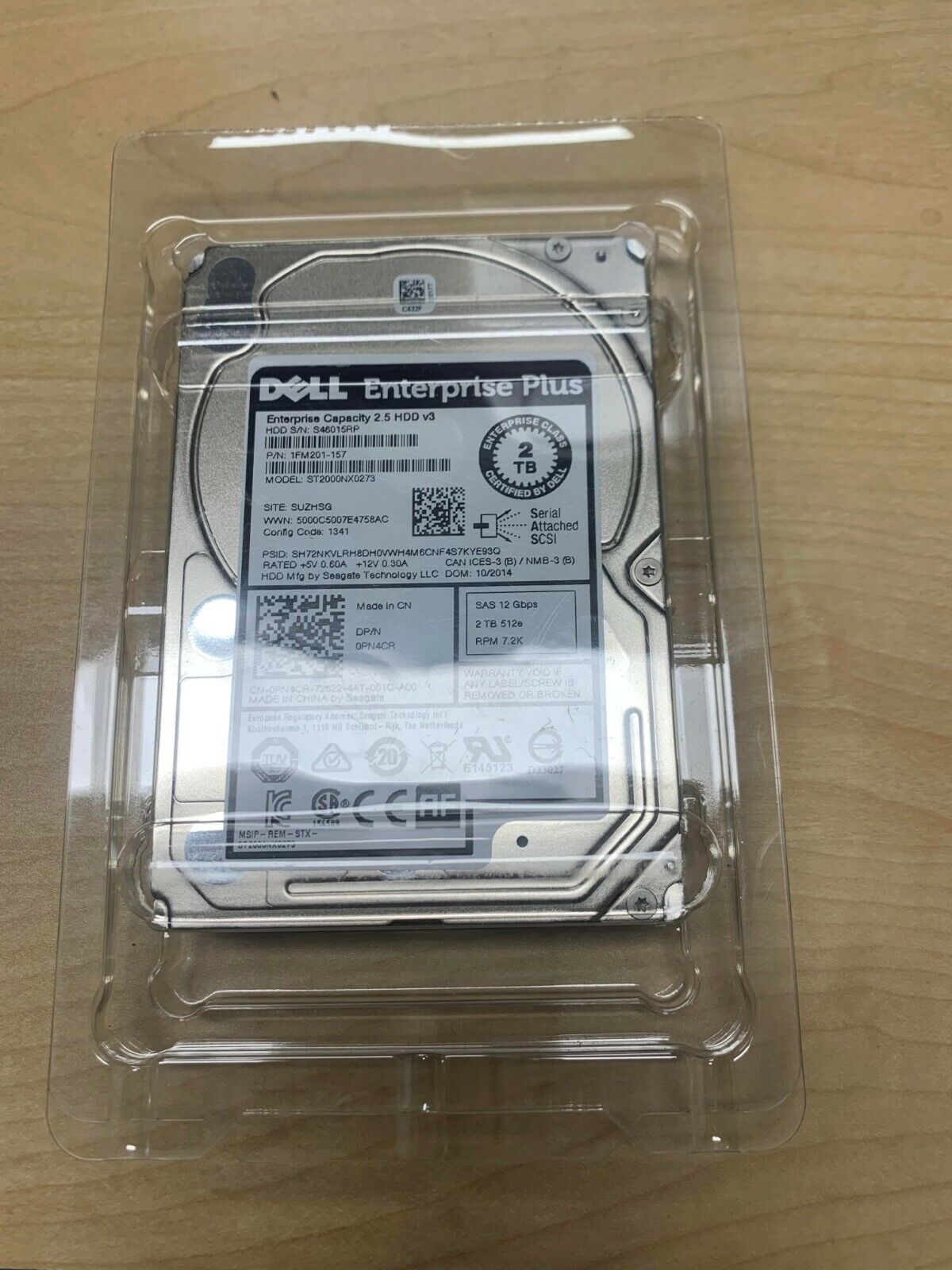 Dell NEW   PN4CR 2TB 7.2K NL SAS 2.5"  128mb  512E  EP+ Seagate ST2000NX0273
