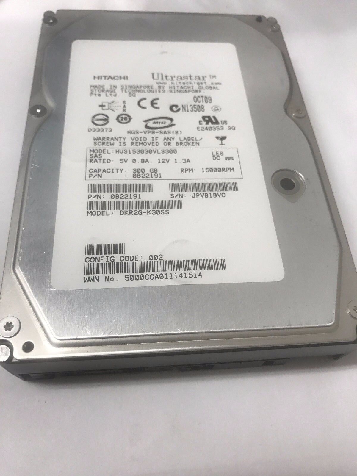 Hitachi Ultrastar 15K300 300GB 15K 3.5" SAS Hard Drive (HUS153030VLS300 0B22191)