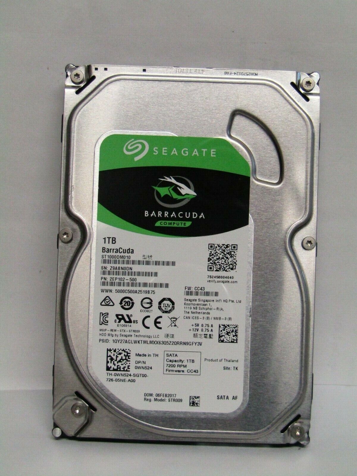 Seagate  ST1000DM010 Barracuda Computer 1TB 3.5" SATA III (6.0Gb/s) Desktop Hard