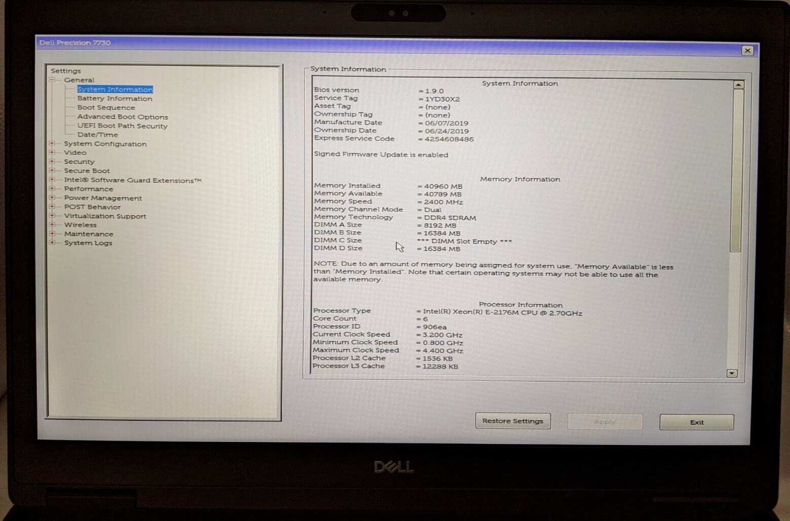DELL PRECISION 7730 17.3" XEON 2.70GHz 40GB RAM 1TB SSD nvidia p4200