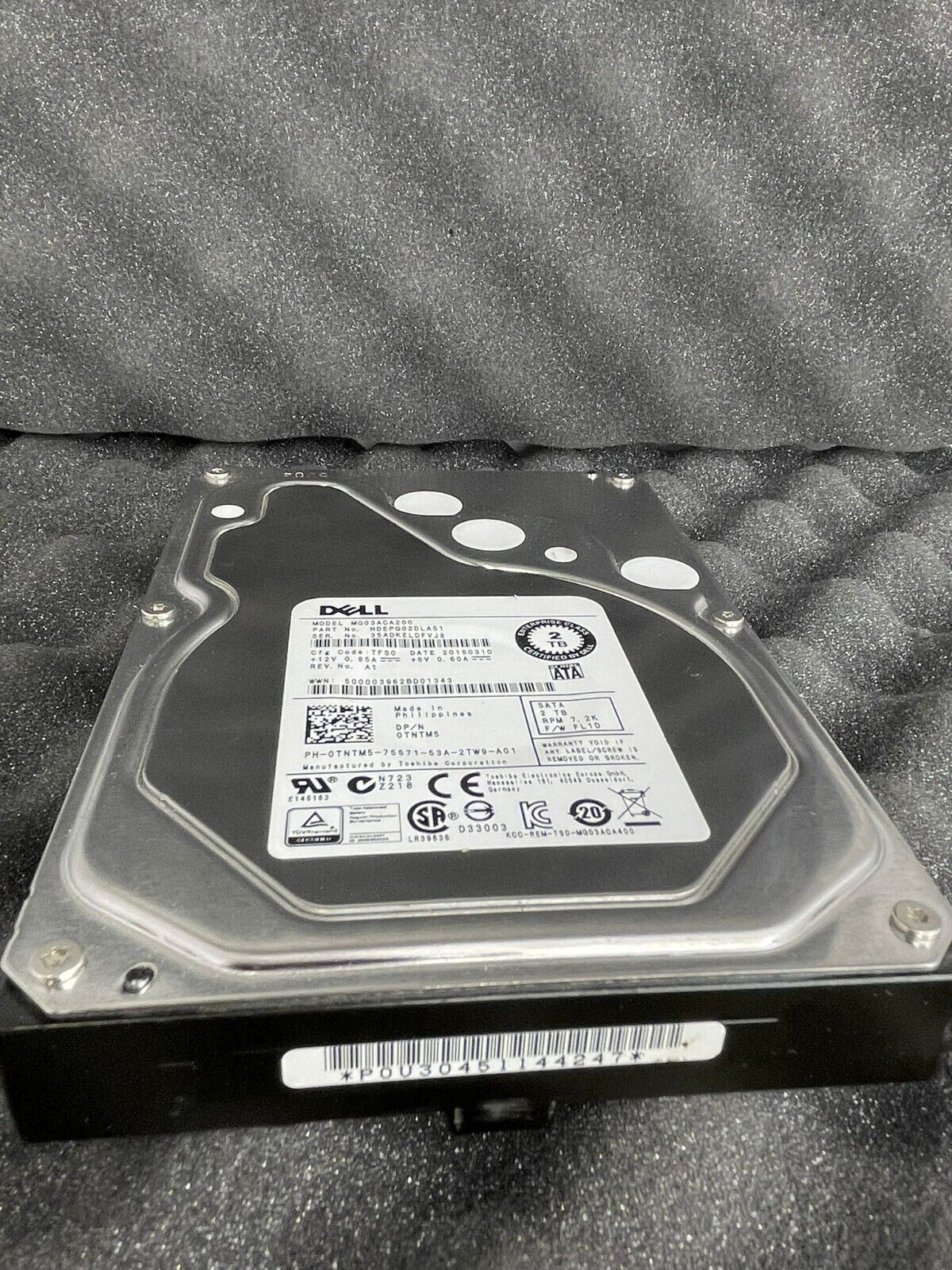 Dell 0TNTM5 Toshiba MG03ACA200 2TB 7.2K SATA 3.5" Internal Hard Drive