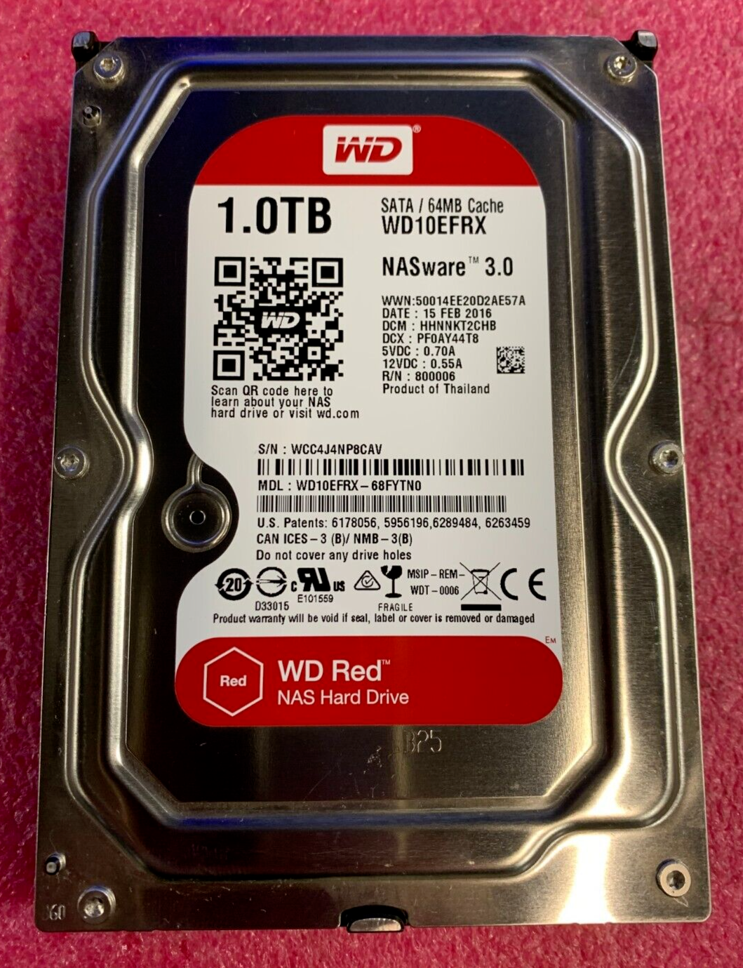 Western Digital WD Red WD10EFRX 1TB 3.5" SATA III Enterprise Hard Drive