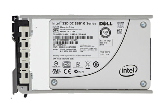 DELL intel  800GB S3610 SERIES SSDSC2Bg800G4R 6Gbs 2.5" SATA SSD 072pj warranty