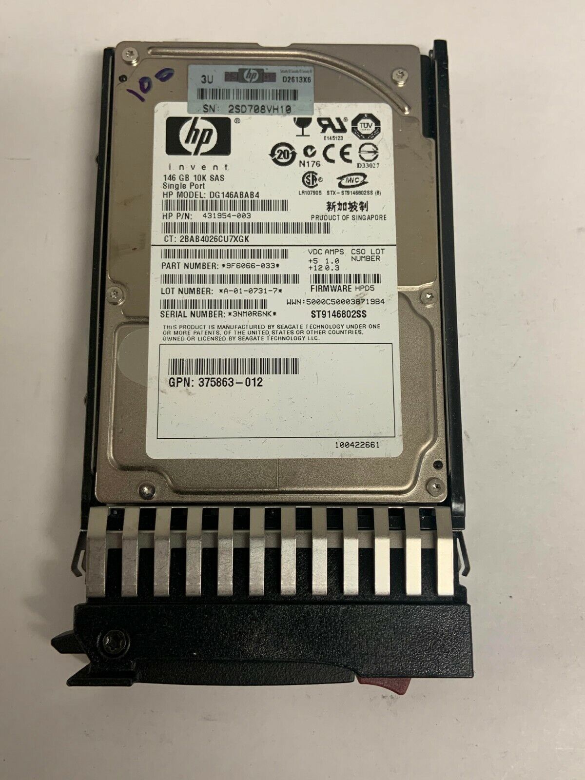 HP DG146ABAB4 146GB 10K SAS P/N: 431954-003 hard drive HDD 