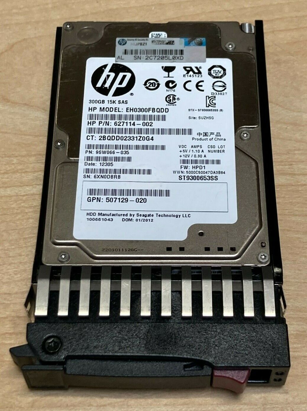 627114-002  REF HPE 300GB SAS 6G 15K SFF HPE HDD 507129-020