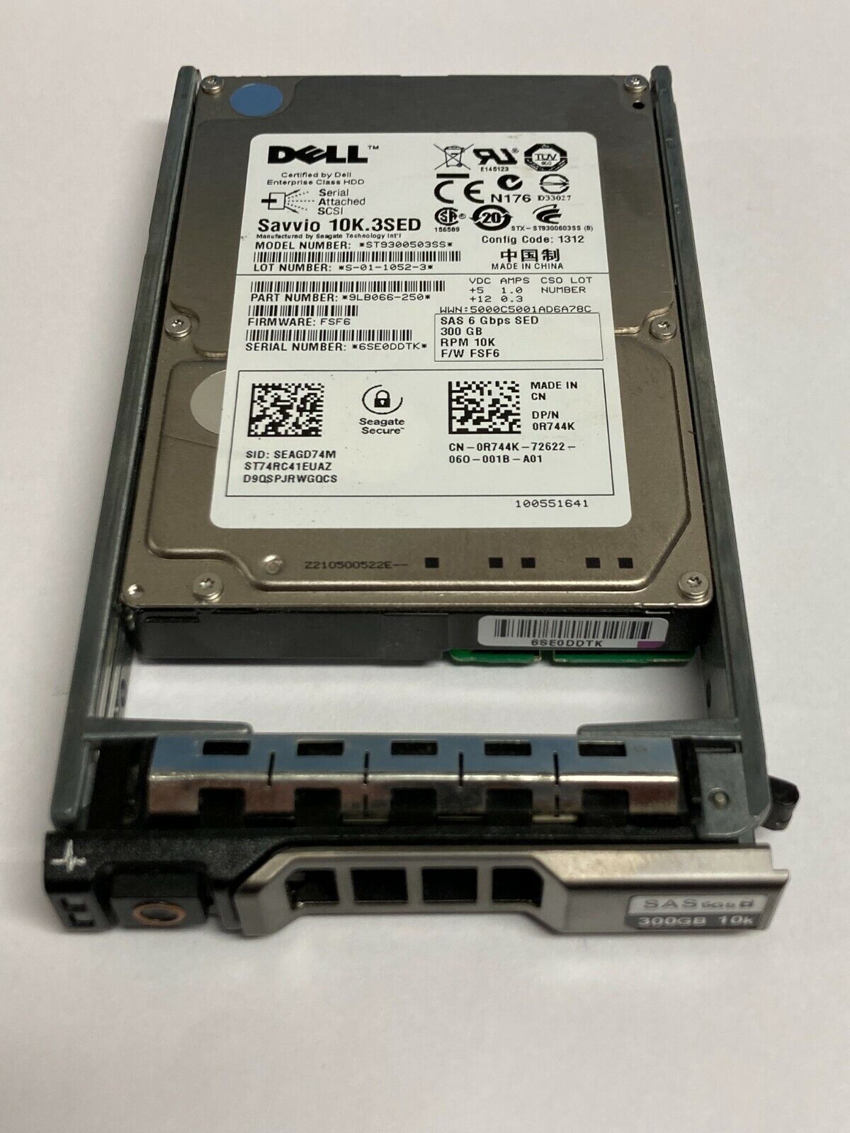 R744K DELL 0R744K ST9300503SS 300GB 10K 6G SFF 2.5'' SAS HDD HARD DRIVE