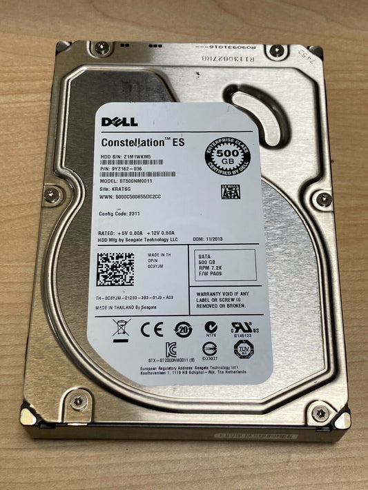 Dell 500GB 6G 7.2K 3.5" SATA C3YJM 0C3YJM HDD Hard Drive ST500NM0011