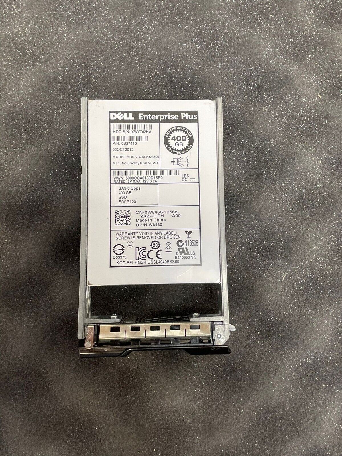 W6460 Dell Compellent 400GB SAS 2.5''-3.5'' 6Gbps SSD HUSSL4040BSS600 0W6460