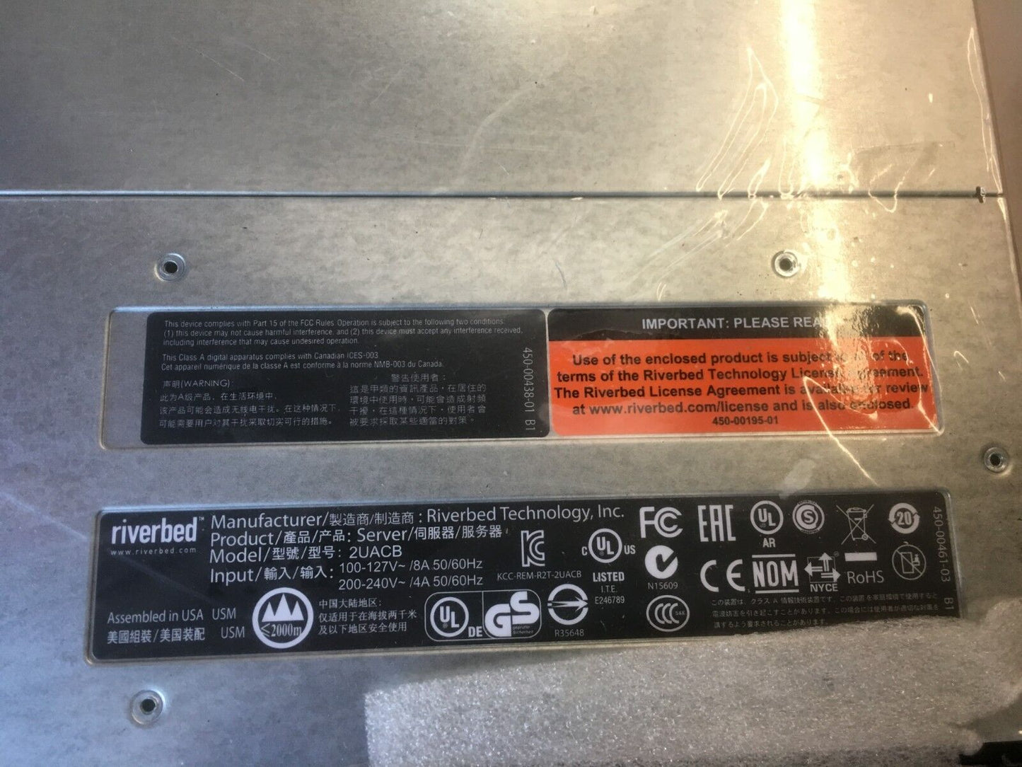 Riverbed Steelhead CXA-05055-B010 Riverbed 2x500GB 8x80GB SSD SATA NEW