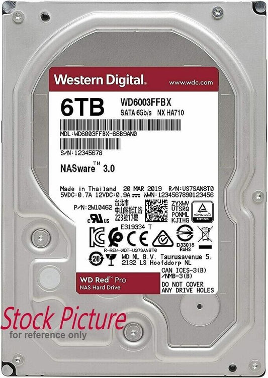 Western Digital WD Red Pro NAS HDD WD6003FFBX 6TB w/ 256MB Cache 7200rpm 3.5"