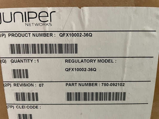 NEW OPEN BOX Juniper QFX10002-36Q QFX Series Switch 36 ports 750-092102