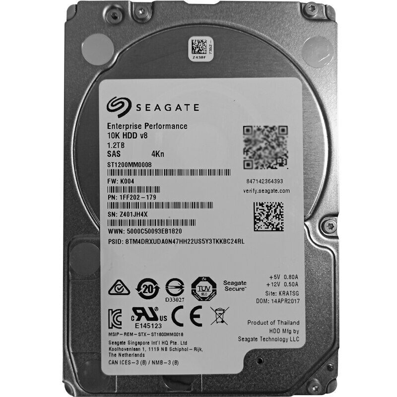 Seagate 1.2TB 10K RPM 4Kn SAS 12G 2.5" Enterprise Performance HDD (ST1200MM0008)