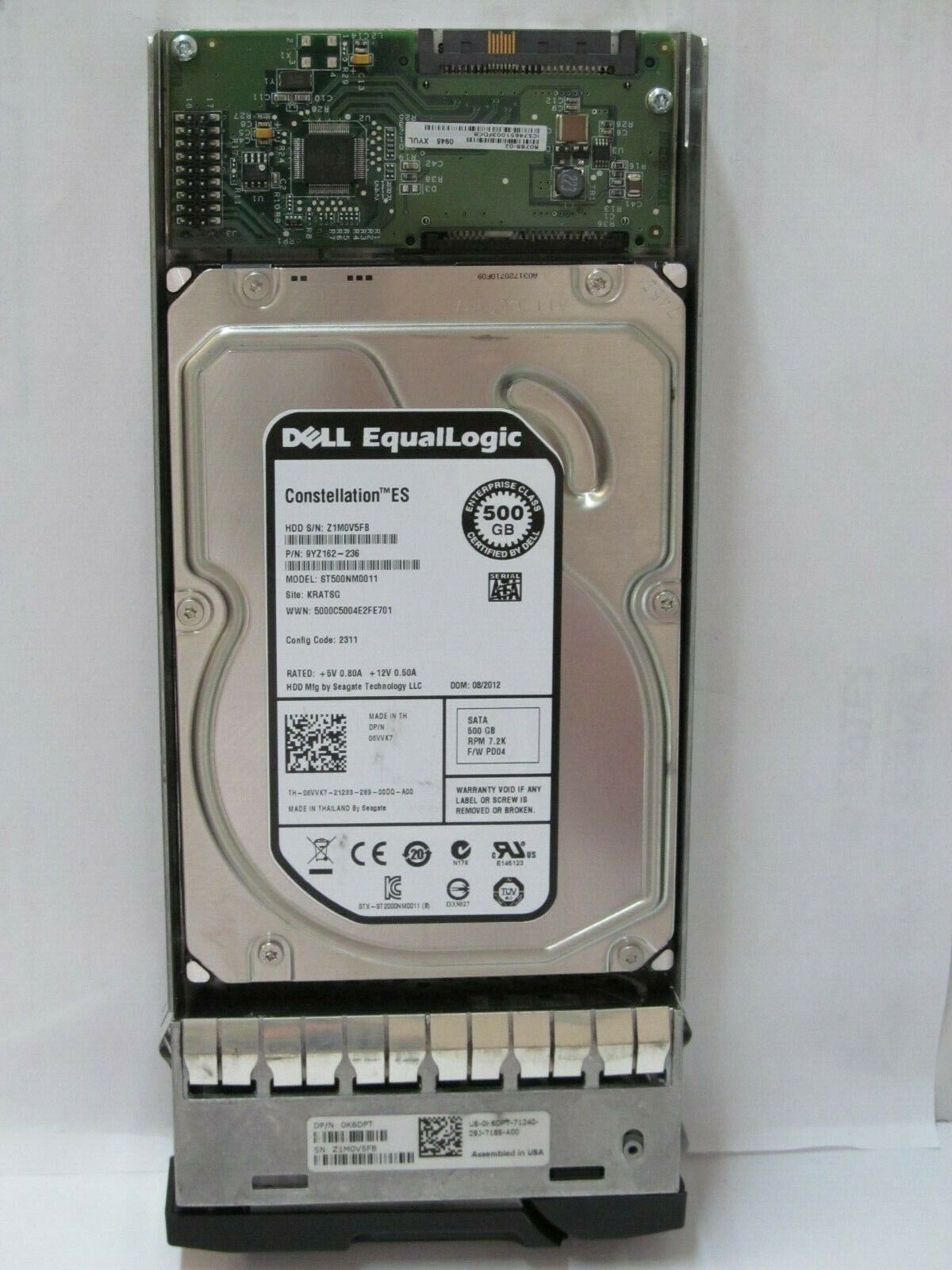 6VVK7 Dell EqualLogic 500GB HDD Hard Drive 7.2K RPM SATA 3.5" 3Gbps 9YZ162-236