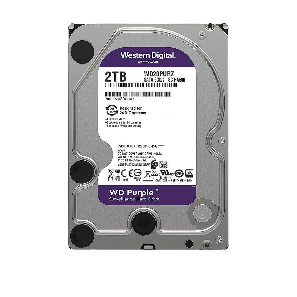 Western Digital WD20PURZ 2TB 3.5” SATA Surveillance Hard Disk Drive WD purple