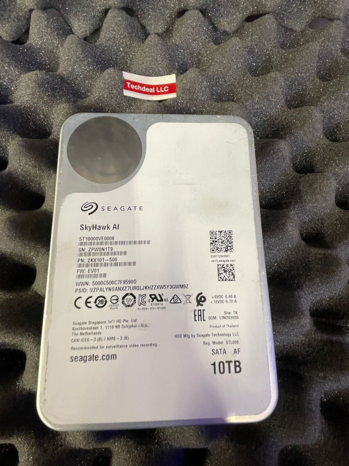Seagate SkyHawk AI 10TB Surveillance SATA 6Gbs 3.5" Hard Drive ST10000VE0008