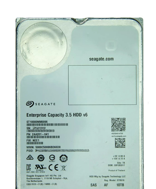 Seagate Exos X10 ST10000NM0096 10TB 7.2K 3.5" SAS 12Gbps 512e 256MB Hard Drive